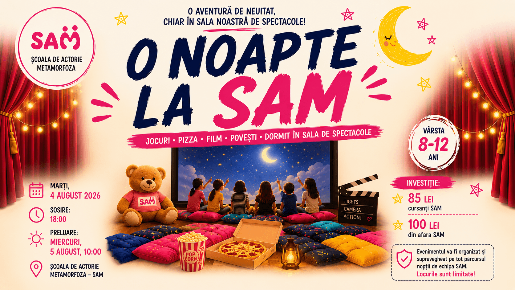O noapte la SAM pentru copiii de 8–12 ani