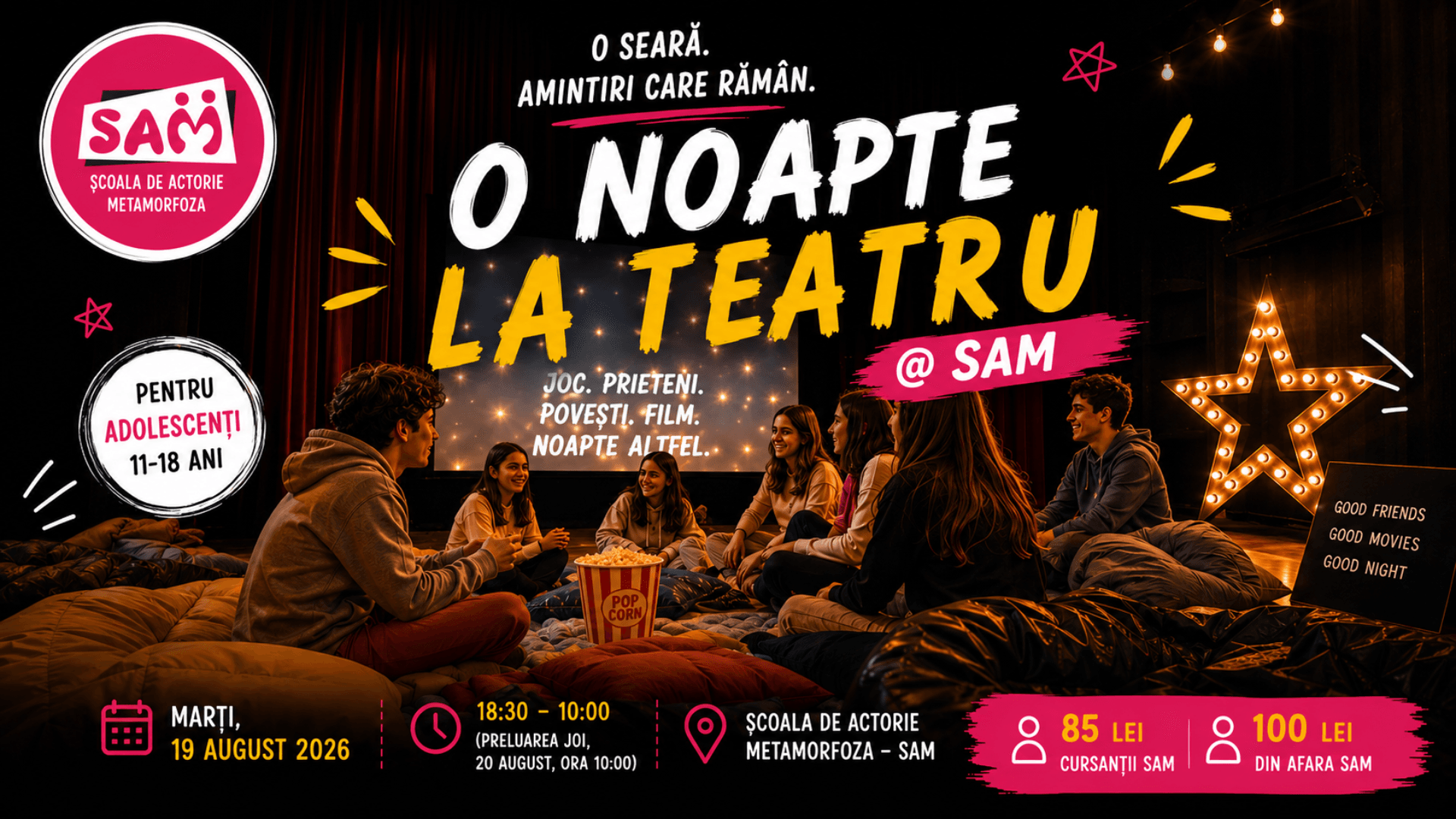 O noapte la Teatrul SAM pentru adolescenți