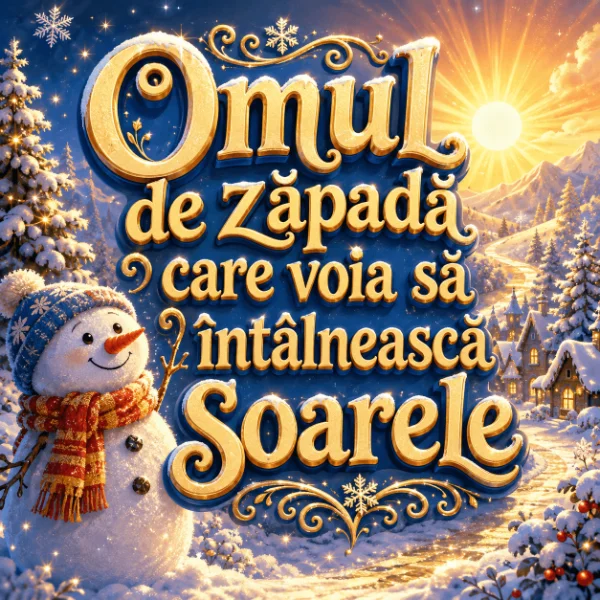 Omul de zăpadă care voia să întâlnească soarele Afiș spectacol Omul de zăpadă care voia să întâlnească soarele, pregătit de copiii de la SAM
