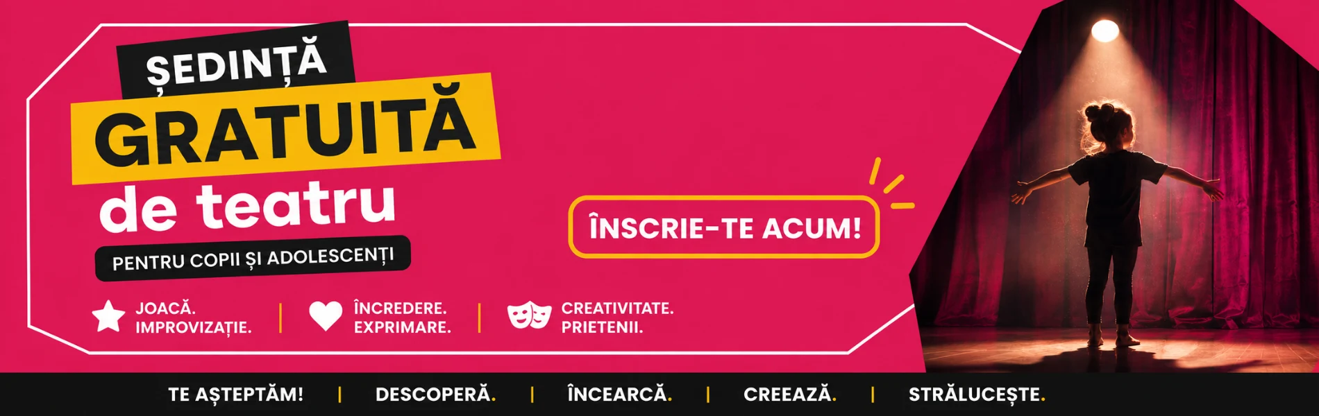 Ședință gratuită de teatru pentru copii și adolescenți la SAM București